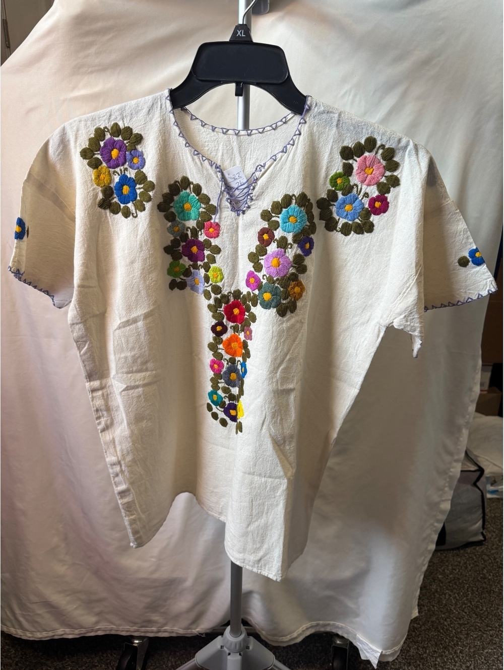 289 Handmade Embroidered Floral Blouse